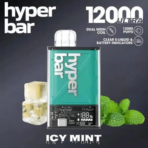 Hyperbar Ultra 12000 Puffs มิ้นท์เย็น Icy Mint