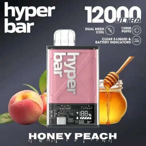 Hyperbar Ultra 12000 Puffs พีชน้ำผึ้ง Honey Peach